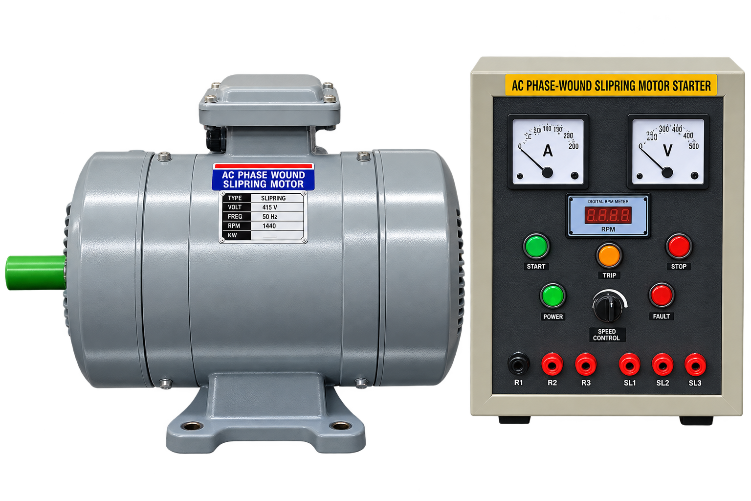 AC Phase-Wound Slipring Motor With Starter Switch